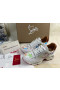 Christian Louboutin Men Runners Calf Leather and Neoprene Pattern White