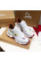 Christian Louboutin Men Runners Calf Leather and Neoprene Pattern White