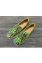 Christian Louboutin Pik Boat Spikes Slip-on Sneakers Logo-Print Canvas Green