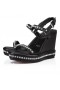 Christian Louboutin Pyrastrass 110mm Espadrilles Nappa Leather And Strass Black CL Shoes