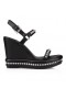 Christian Louboutin Pyrastrass 110mm Espadrilles Nappa Leather And Strass Black CL Shoes