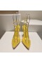 Christian Louboutin Spikoo 100mm Pumps PVC And Leather Yellow CL Shoes