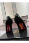 Christian Louboutin Women Pumps Crystals Embellished Patent adn Sued Leather Black