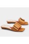 Roger Vivier Covered Buckle Mules Brown Leather