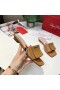 Roger Vivier Covered Buckle Mules Brown Leather