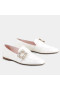 Roger Vivier Mini Broche Buckle Loafers White Patent Leather