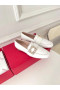 Roger Vivier Mini Broche Buckle Loafers White Patent Leather