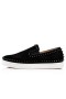 Christian Louboutin Low-top Pik Boat Black/black Veau Velours Sneaker