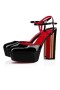 Christian Louboutin Platforms Coluna Pump 130 mm Black/lin Loubi Patent Calf