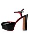 Christian Louboutin Platforms Coluna Pump 130 mm Black/lin Loubi Patent Calf