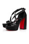 Christian Louboutin Platforms Movida 130 mm Black/lin Black Kid