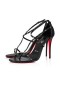 Christian Louboutin Sandal Riojana Spikes 100 mm Black/lin Black Leather