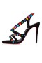 Christian Louboutin Sandal Spikita Strap 100 mm Black/multi/lin Bk Suede Leather