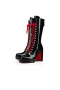 Christian Louboutin Tall Boot Stage Lace 110 mm Black Leather