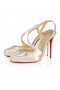 Christian Louboutin Loubiella 100 Mm Slingback Pumps Lizard Printed Laminated Calf Leather Platine