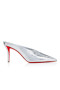 Christian Louboutin Miss Z Slimimule 80 Mm Mules Laminated Calf Leather Silver