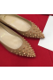 Christian Louboutin Pigalle Spikes Flats Nappa Leather Nude