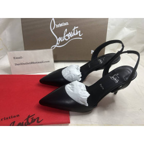 Christian Louboutin Apostropha Sling 80mm Sling Back Pumps Nappa Leather Black
