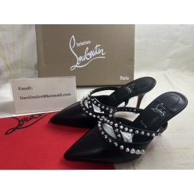 Christian Louboutin Tatoosh Spikes Mule Pump 70 mm Kidskin Leather Black