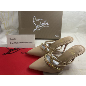 Christian Louboutin Tatoosh Spikes Mule Pump 70 mm Kidskin Leather Blush