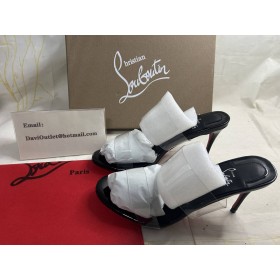 Christian Louboutin Just Nothing 85 Mm Mules Patent Leather And Tpu Black CL Shoes