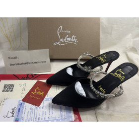 Christian Louboutin Planet Queen 70 mm Pumps Satin Crystals Black