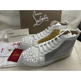 Christian Louboutin High-top No Limit Flat Latte/gold Calf Sneaker