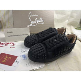 Christian Louboutin Vieira 2 Sneakers CL Monogram Calf Leather and Veau Velours Black