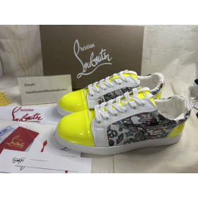 Christian Louboutin Fun Vieira Low-top Sneakers Fluo Yellow Calf Leather