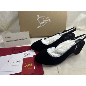 Christian Louboutin So Jane Sling 55 Mm Pumps Veau Velours Black Christian Louboutin Shoes