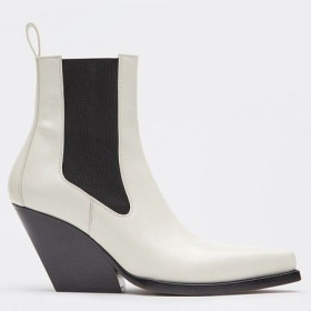 Bottega Veneta BV Lean Chelsea Boots White Calfskin Bottega Veneta Shoes