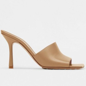 Bottega Veneta Stretch Mules 90mm Beige Lambskin Bottega Veneta Shoes