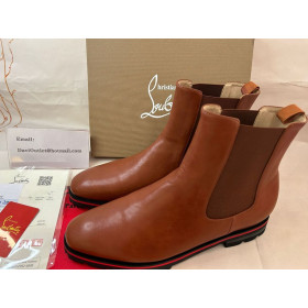 Christian Louboutin Boot Melon Flat Calf Brown CL Shoes