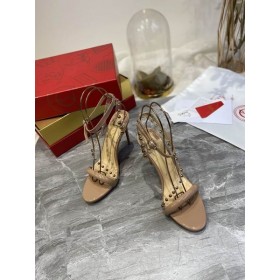 Christian Louboutin Corinetta Sandals 100mm Patent Specchio PVC Nude