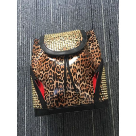 Christian Louboutin Explorafunk Backpack Calf Leather and Spikes Leopard