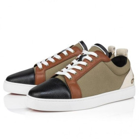 Christian Louboutin Fun Louis Junior Sneakers Calf Leather And Olona Canva Multicolor