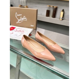 Christian Louboutin Kate Ballerina Flats Patent Leather Nude Christian Louboutin Store