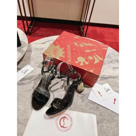Christian Louboutin Lipsita Queen Patent Leather Sandals 55 Black Christian Louboutin Shoes