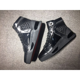 Christian Louboutin Loubikick Flat High-top Sneakers Calfskin Patent Leather Black