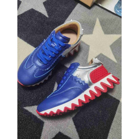 Christian Louboutin Loubishark Runners Calf Leather Blue Silver