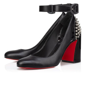 Christian Louboutin Miss Sab Degraspikes Pumps 70mm Nappa And Patent Leather Black