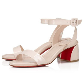Christian Louboutin Miss Sabina 55 Mm Strappy Sandals Patent Leather Leche