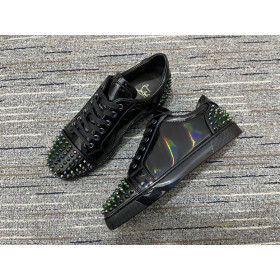 Christian Louboutin Seavaste 2 Orlato Flat Low-top Patent Leather Black