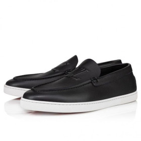 Christian Louboutin Varsiboat Boat Shoes Calf Leather Black Christian Louboutin Shoes