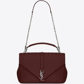 Saint Laurent Large Bordeaux College Shoulder Bag Saint Laurent Bags