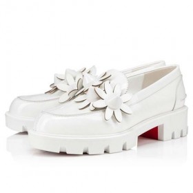 Christian Louboutin Flat Bianco/bco Luc/lin Bco Patent Leather