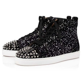 Christian Louboutin Lou Spikes Black/silver Velvet