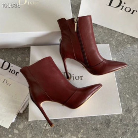 Dior D-Fame Ankle Boot Burgundy Calfskin 80mm