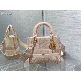 Dior D-Lite Bag Pink Toile de Jouy Embroidery