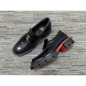 Christian Louboutin CL Moc Lug Men Loafers Calf Leather Black